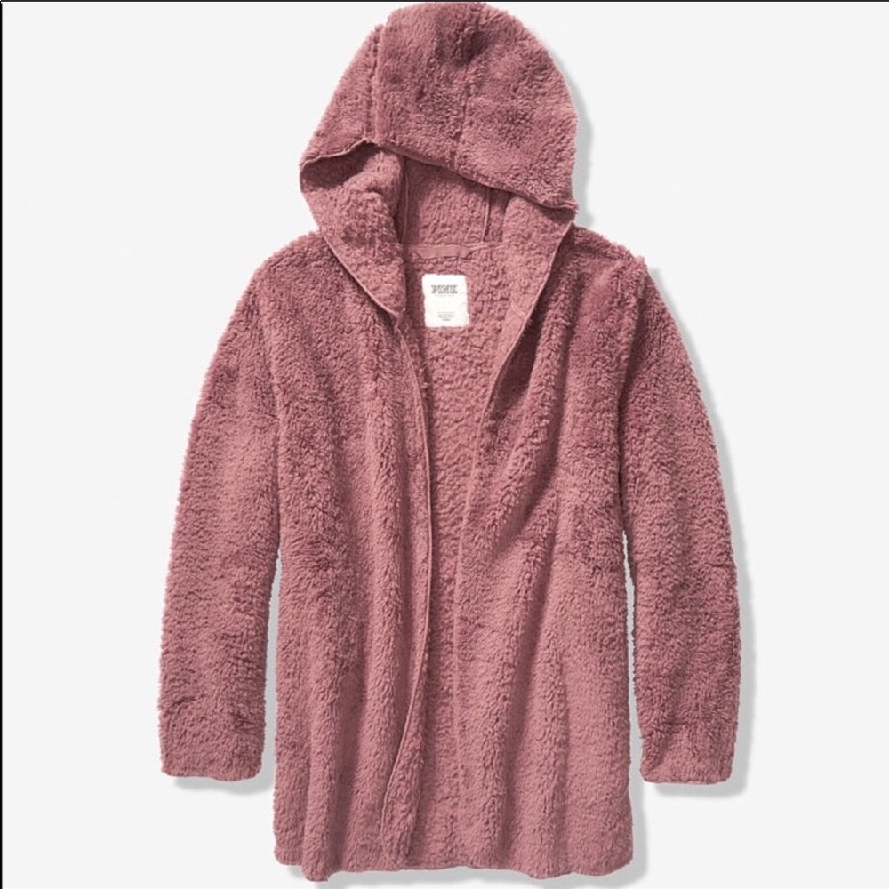 NWT ✨ VS Pink Sherpa Cardigan XS/S